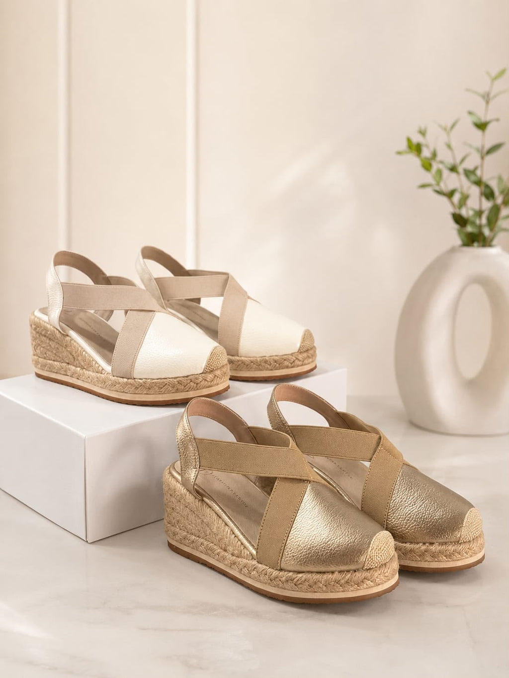 Sandalia Espadrille Cuero Comfort